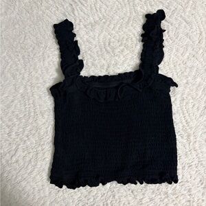 Black Ruffled Women's tank Top